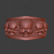 cráneo anillo joyería libra esterlina 3d print model - Mito3D