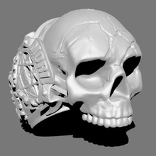 skull ring art circolare mori memento metallizzato 3d print model - Mito3D