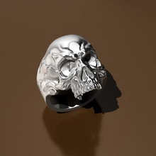 anel de caveira jóias morte crânio ossos cruzados pessoa morta 3d print model - Mito3D