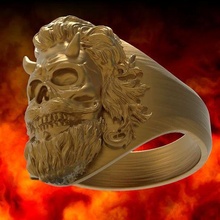 cráneo anillo joyería joya diablo demonio esqueleto mal rock moto motocicleta 3d print model - Mito3D