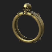 skull ring jewelry simple 3d art 3d print model - Mito3D