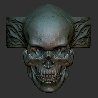 skull ring 3d demon art print 3d print model - Mito3D