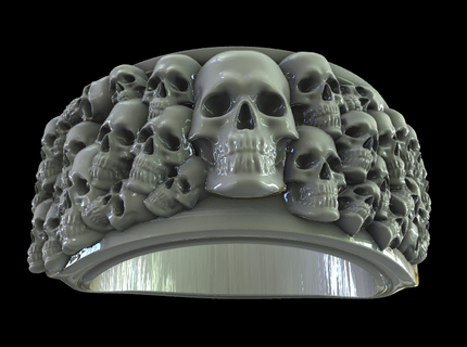 skull ring skull ossuary ring mortality impermanence contemplation symbolism macabre artistic exploration transience  3d print model - Mito3D