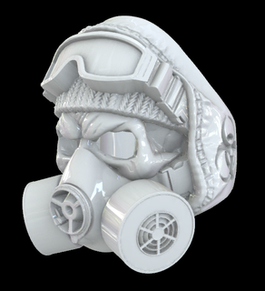cranio squillare gas scheletro oro 3d print model - Mito3D