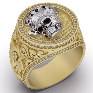 crânio anel prata ouro joalheria imprimível 3d modelo tendência moda Projeto zbrush tigre 3d print model - Mito3D