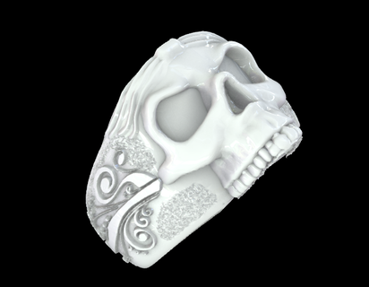skull ring ornament elegance edginess mortality rebellion symbolism individuality opulence 3d print model - Mito3D