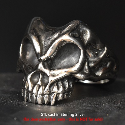 crânio anel joalheria demoníaco vampiro monstro vogman vegoilguy escala 3d print model - Mito3D