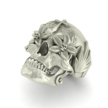 anillo del cráneo la joyería tatuaje el motorista 3d print model - Mito3D
