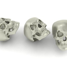 skull ring jewelry tattoo biker 3d print model - Mito3D