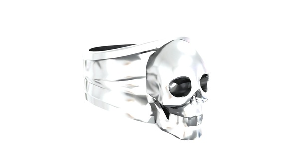 skull ring 3d printing rings jewelry 3d print model - Mito3D