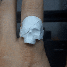 crâne bague cache oeil 3d print model - Mito3D