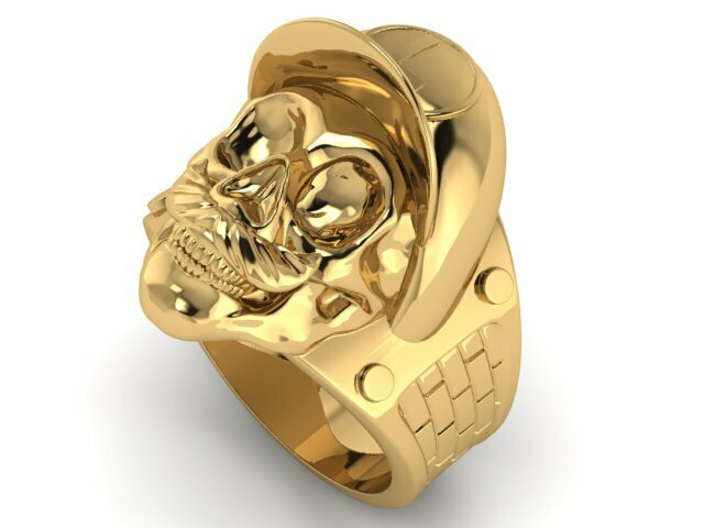 skull ring men 3d printable model 3D print model - Mito3D