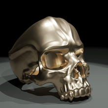 crâne anneau de puissance conception bijoux humaine l'anneau le joyau 3d print model - Mito3D