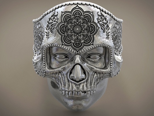 cráneo anillo s6 calavera joyería joya masónico masones anillos plata moda masón oro efectivo libra esterlina boda oso etapa 3d print model - Mito3D
