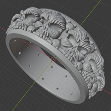 skull ring mit Steinen Schmuck Schädel Juwel 3d print model - Mito3D