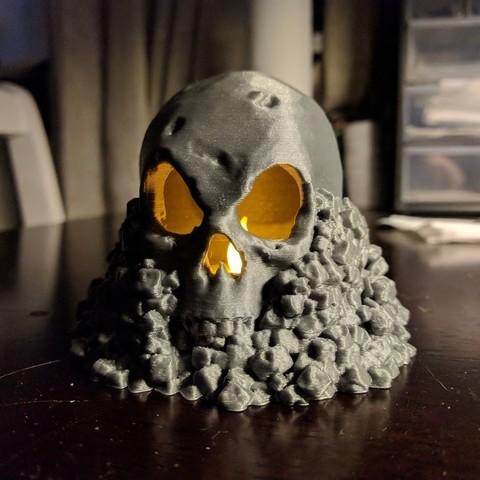 cranio rocce art la lampada di halloween scultura decorazione spaventoso orrore 3D print model - Mito3D