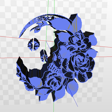 skull rose circle moon 3d print model - Mito3D