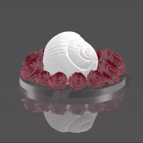 skull roses ring cabochon rose jewel jewerly snake 3D print model - Mito3D