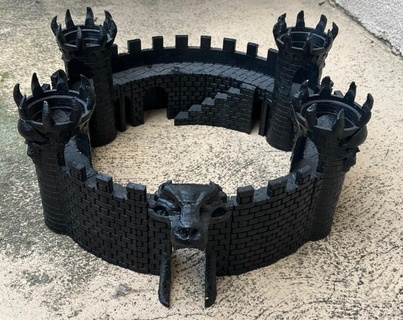 skull round castle spooky game lego figurines parts kids 3d print model - Mito3D