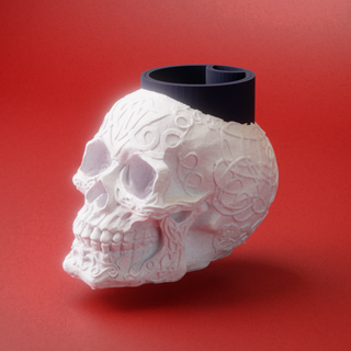 crânio self watering Panela imprimir 3d print model - Mito3D