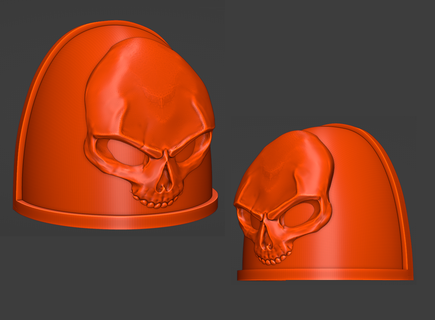 skull shoulder pad pauldron armor space soldier marine armour shoulderpad bone cranium 3d print model - Mito3D