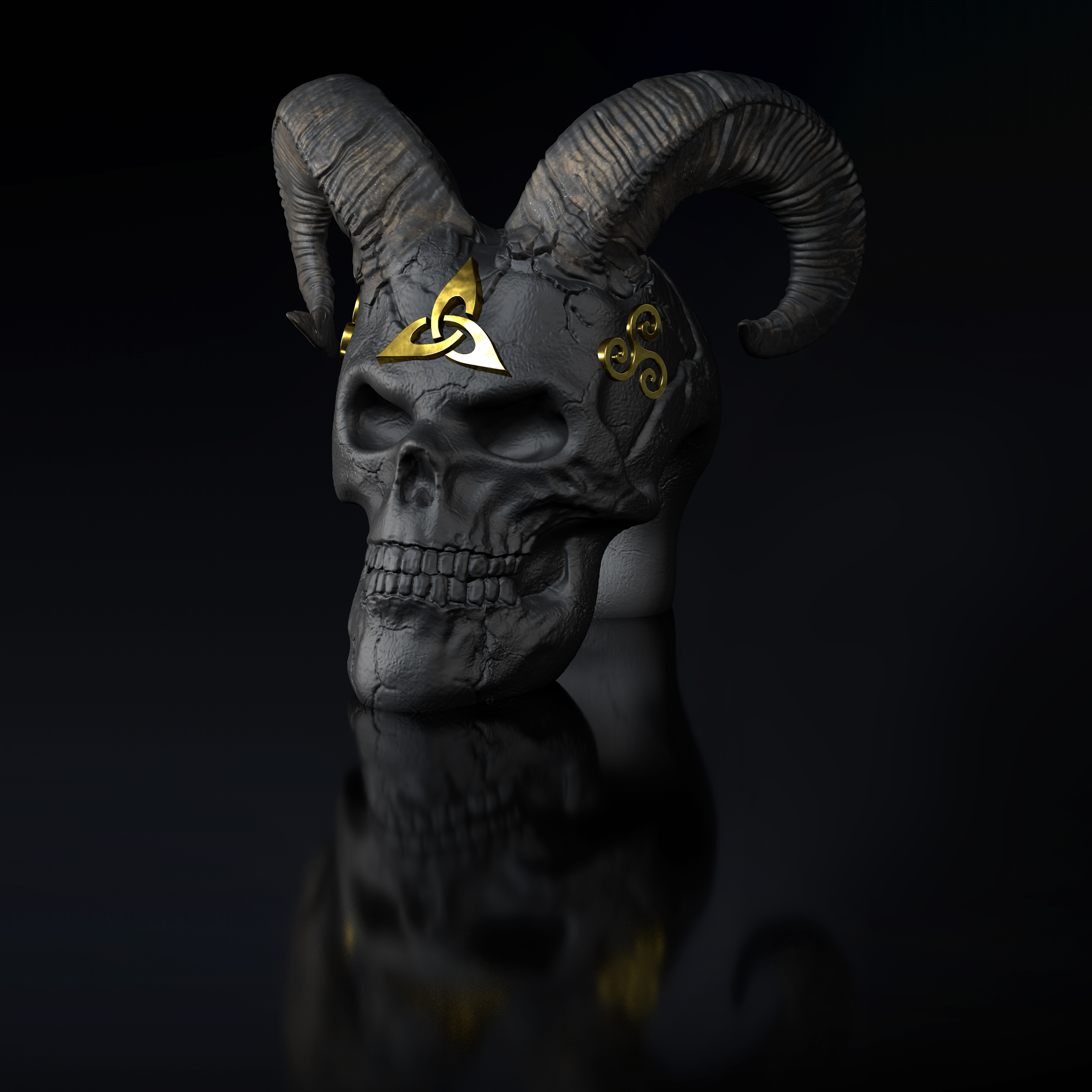 crâne celtique RAM 3D print model - Mito3D