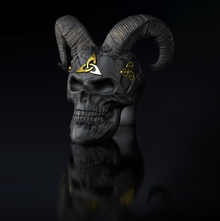 skull celtic ram 3d print model - Mito3D