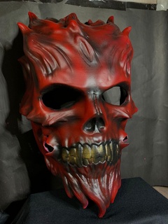 skull mask devil painting art modern oni 3d print model - Mito3D