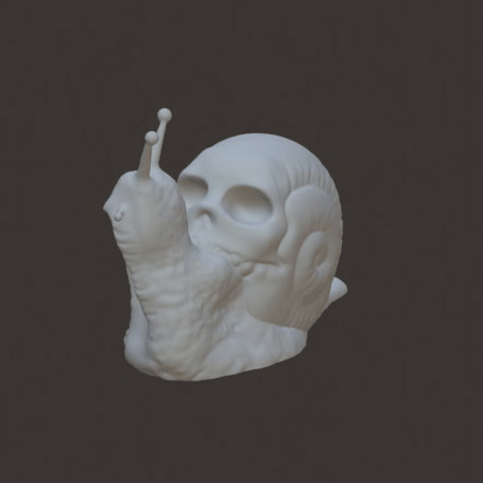 crânio Caracol gótico animal Sombrio arte Bruxas morte 3D print model - Mito3D