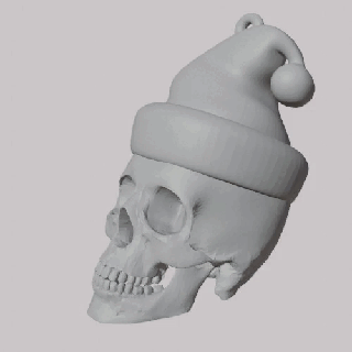 skull snail santa claus christmas hat key ring - pendant earring Jewelry ornament tree saint noel 3d print model - Mito3D
