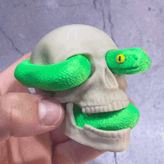 skull snake figurine - pot skull snake planter bambu lab factory file bambu studio color print  3d print model - Mito3D