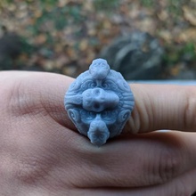 caveira anel de cobra jóias ornamentado antiga crânio scifi fantasia resinprinting 3d print model - Mito3D