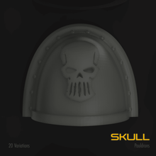 skull space marine pauldron pack game warhammer 40k weapons bundle 3d print model - Mito3D