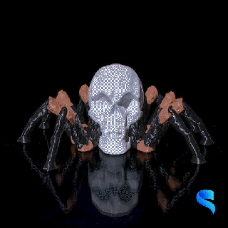skull spider halloween articulated spooky 3d print model - Mito3D