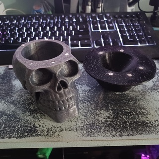 skull stash jar hidden 420 hide goth bone magnet 3d print model - Mito3D
