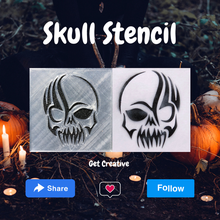 skull stencil 3d print model - Mito3D