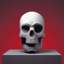 cráneo estilizada art el cabeza hueso 3d print model - Mito3D