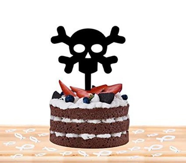 skull topper svg stl cake fondant birthday happy anniversary 3d print model - Mito3D