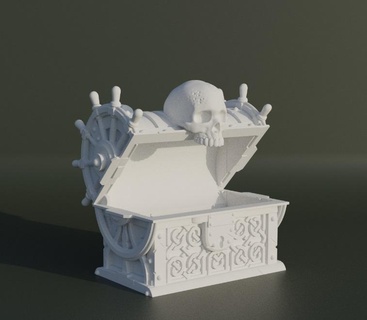 kafatası hazine Kutu zar Desen 3d Yazdır model kule tepsi dnd oyun Zindanlar ejderhalar Aksesuarlar oyunlar oyuncaklar takı canavar tapletop 3d print model - Mito3D
