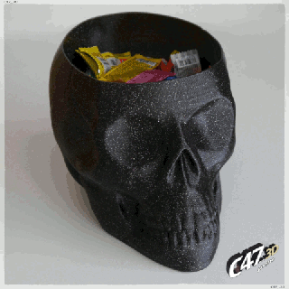 skull v2 - vase mode c47 3d vasemode bowl candies halloween party tealight cover led candle skeleton container decoration free stl spiralize box toy rpg 3d print model - Mito3D