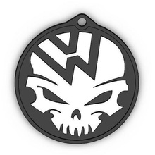 skull vw logo jewelry 3d print model - Mito3D