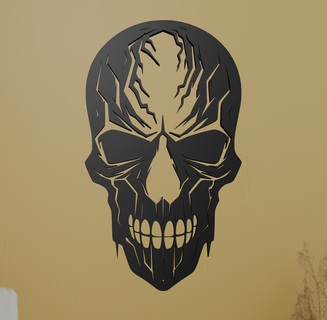 crânio parede arte Bruxas laser corte assustador esqueleto osso morte Horror estranho arrepiante 2d Projeto gótico macabro 3d print model - Mito3D