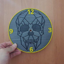 skull wall clock art reloj pared calavera 3d print model - Mito3D