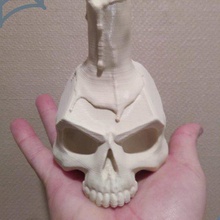 crâne cireux la maison bougie de décoration halloween 3d print model - Mito3D