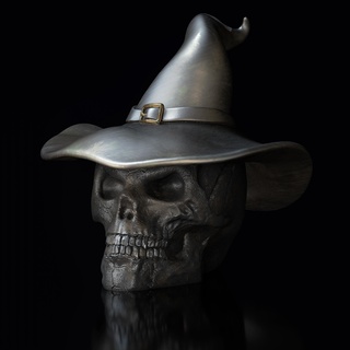 skull witch cap removable lid Art witch's queisser inside-hollow bones halloween qu3d 3d printing 3d-model decoration wih 3d print model - Mito3D