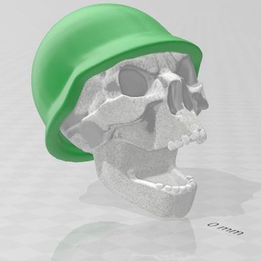 cranio soldato guerra mondiale urlando arte casco sch Cranio worldwar2 3D print model - Mito3D