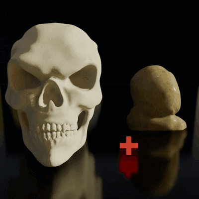 skull x2 monster & aquarium ornament art craneo bones huesos keychain money holder shot glass demon zombie goth dark gothic helloween creepy spooky 3d print model - Mito3D