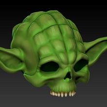 skull yoda art star wars war galaxies 3d print model - Mito3D