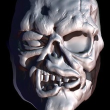 cráneo del zombi art el zombie terror muertos la muerte película de esqueleto 3d print model - Mito3D