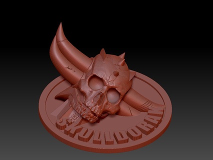 teschio dorato cranio goldorak ossa incrociate 3d print model - Mito3D